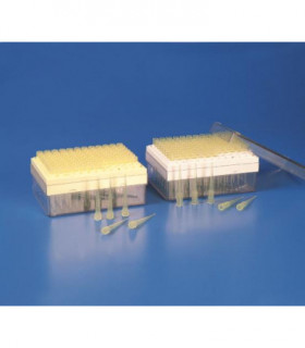 PIPETTE TIPS IN RACKS, TYPE: GILSON PP, 2-200uL, YELLOW, 96 PLACE