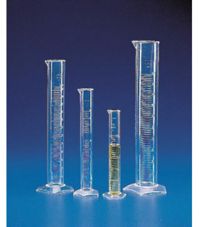 CYLINDER MEASURING T/F TPX, 10ml, Grad 2ml, Sub. 0.2ml, 13.5mm D, 139mm H, Tol. +/- 0.2ml