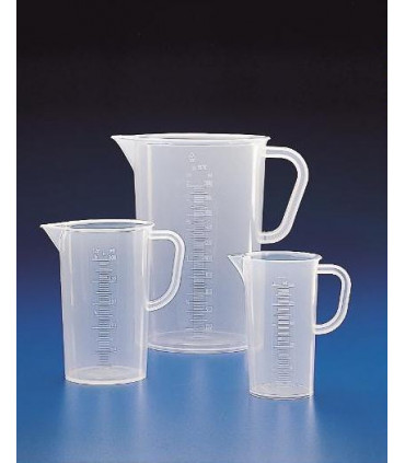 JUG GRAD T/F PP, 250ml, Div. 5ml, Start at 50ml 73mm D, 119mm H