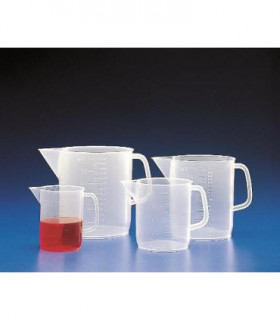 JUG ROUND GRAD PP, 500ml, Grad 25ml, 90mmD, 116mmH