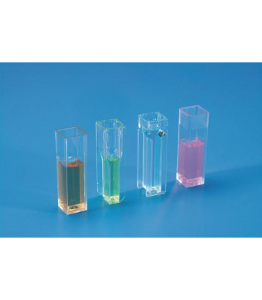 CUVETTE MACRO OPTICAL PS, 4.5ml, 10mm L, Standard, 2 x sides clear 2x grooves, 340-800nm