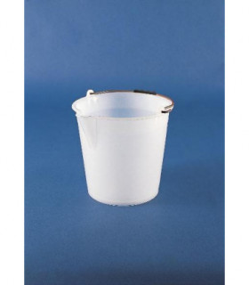 BUCKET-WITH SPOUT LDPE, 12L, 300mm D, 280mmH, WHITE