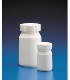 BOTTLE PTFE, 100ml, 52.56mm D, 89.82mm H, MOUTH 35.24mm D