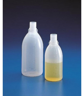 BOTTLE N/N GRAD WITHOUT CAP PE, 50ml, Grad 10ml, 38mm D, 90mm H, MOUTH 13mm D, GL18