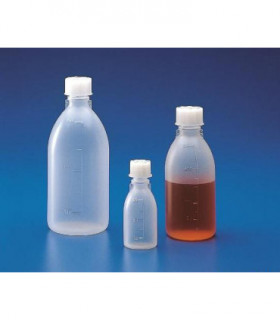 BOTTLE STD & CAP N/N PP, 50ml, Grad 10ml, 38mm D, 92mm H, MOUTH 13mm D