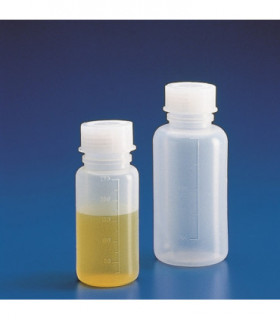 BOTTLE STD & CAP W/N PE, 100ml, Grad 20ml, 48mm D, 105mm H, MOUTH 24mm D