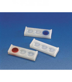 TRAY COLORIMETRIC PE, 3 CELL, 28x58mm, Cell: 21mm D, Depth 7mm