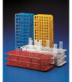 TEST TUBE RACK-UNIVERSAL PP, 16mm D HOLES, RED, 60 PLACE, 105x246x72mm